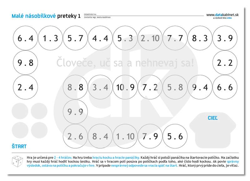 Didakticke aktivity na nasobenie a delenie pre 4.ročník