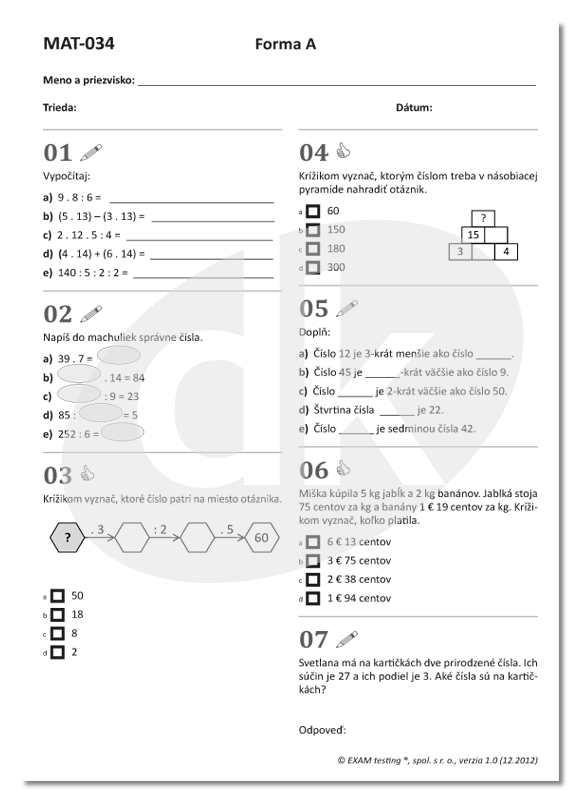 Matematika 5 Rocnik Zs Testy