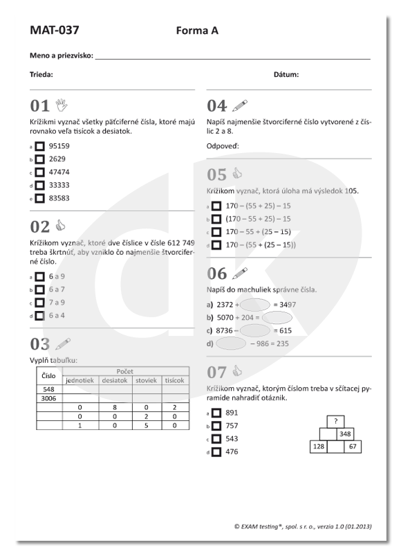 Matematika 5 Rocnik Zs Testy