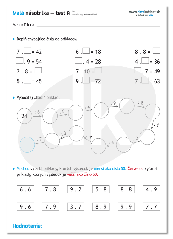 Mala Nasobilka Priklady